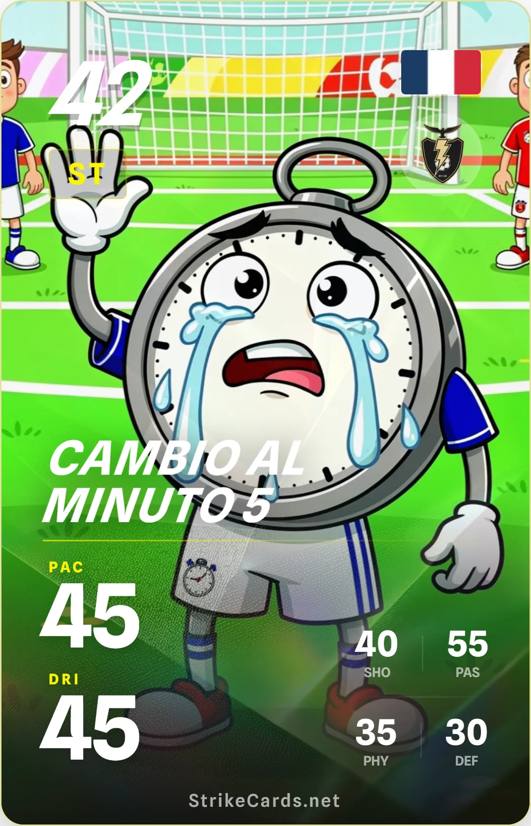 Tarjeta de Cambio al minuto 5