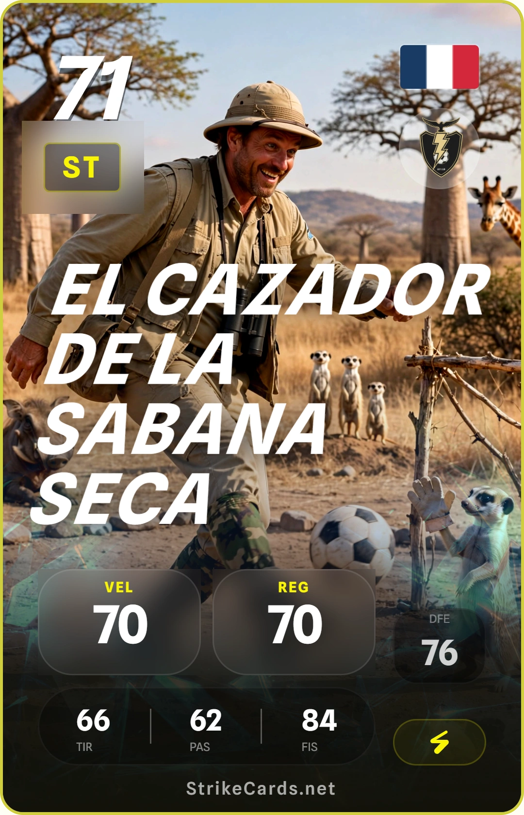 Tarjeta de El Cazador de la Sabana Seca
