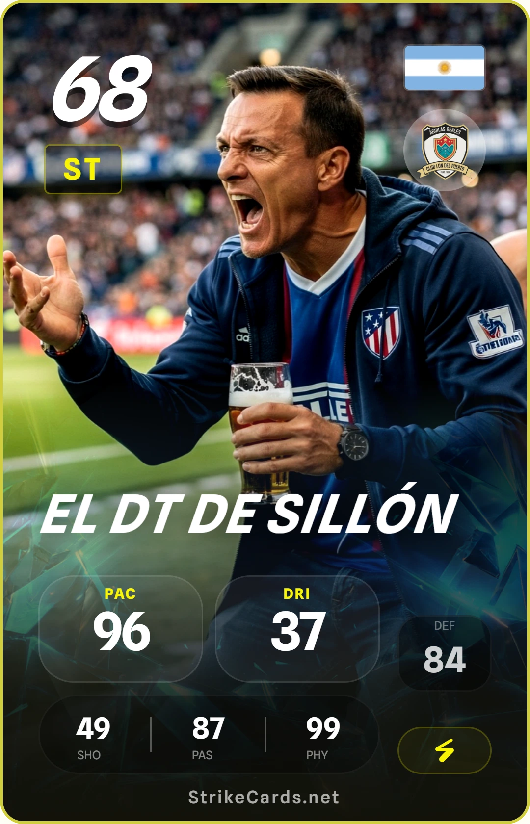 Tarjeta de El DT de sillón