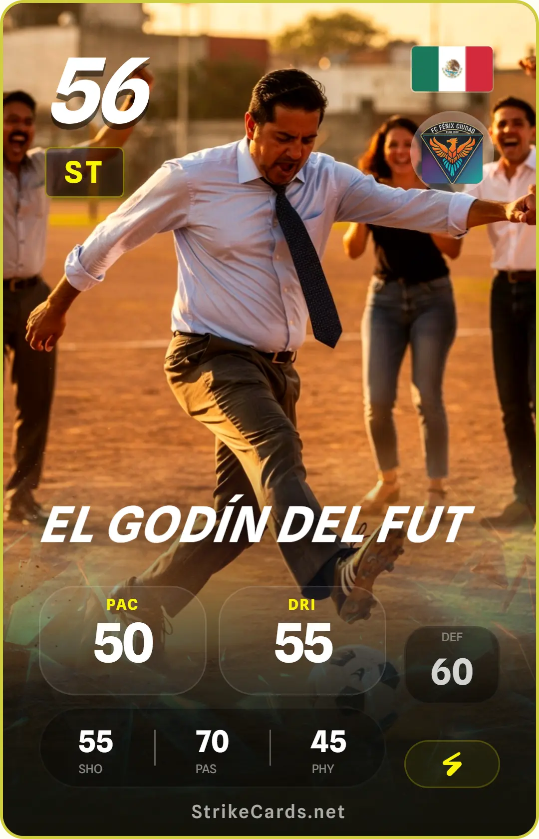 Tarjeta de fútbol meme del oficinista que juega fútbol directo del trabajo