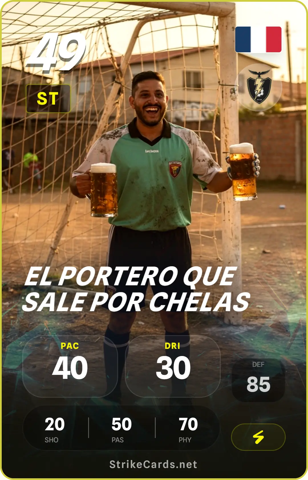 Tarjeta de El portero que sale por chelas