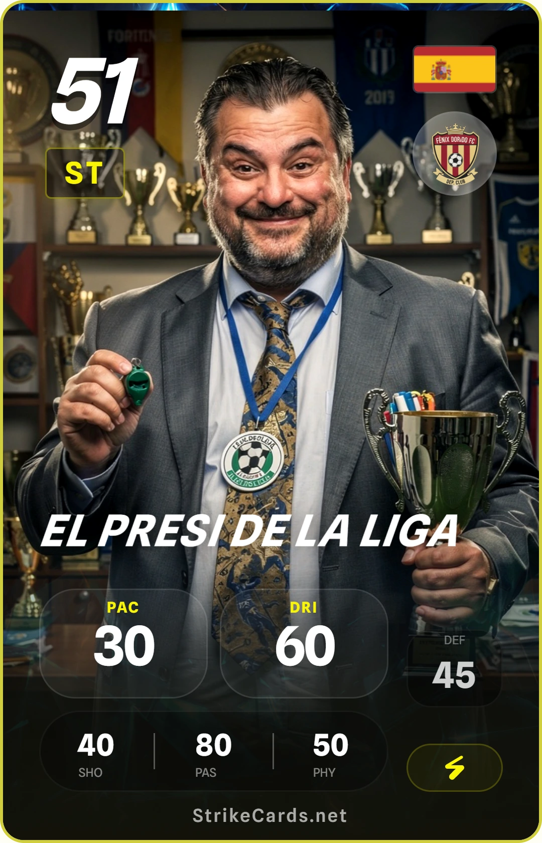 Tarjeta de El presi de la liga