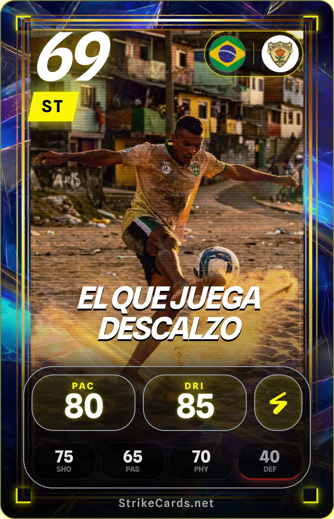 Tarjeta de El que juega descalzo